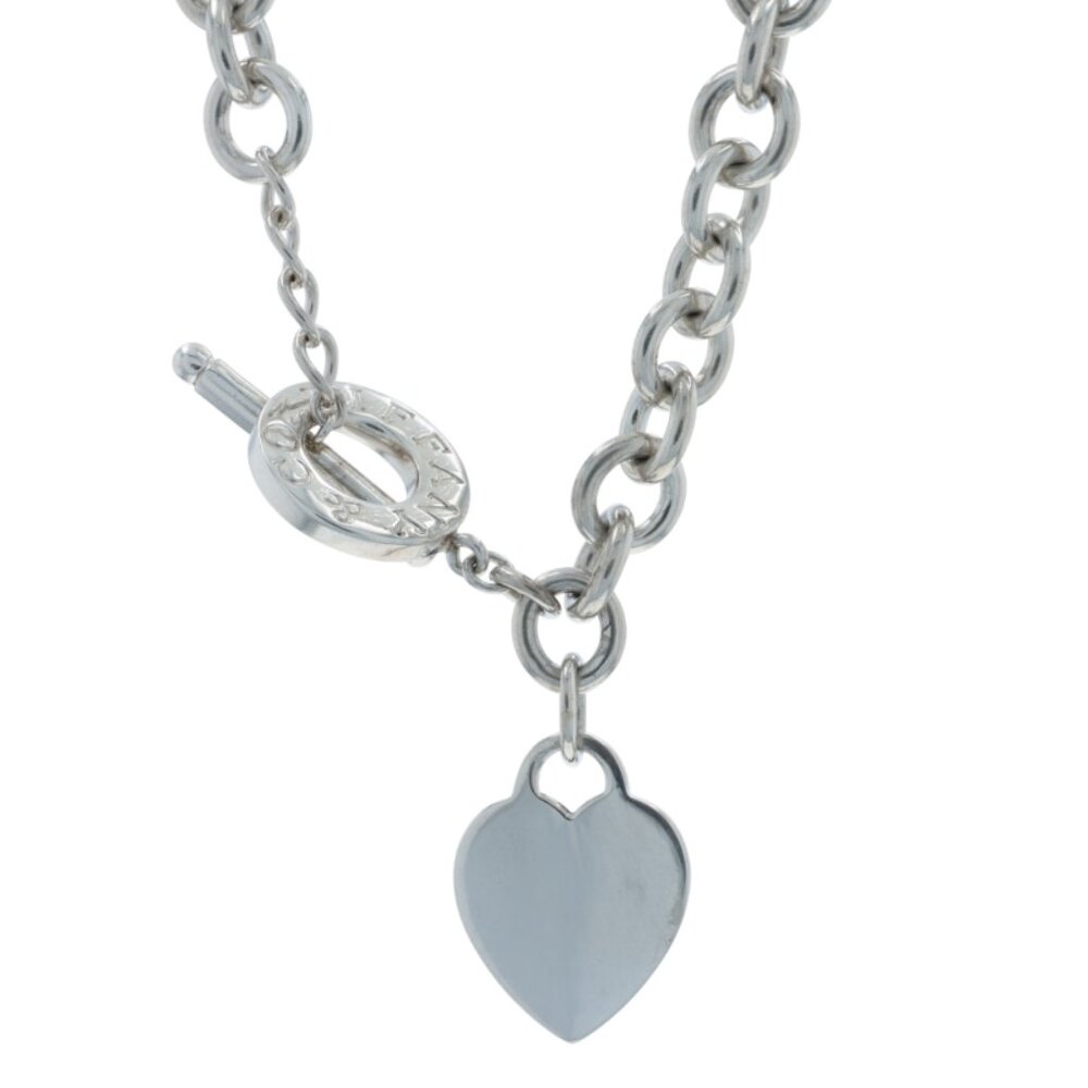 Tiffany & Co Return to Tiffany Heart Tag Toggle Necklace 16" Sterling925 Engrave